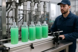 خط تولید شامپو بدن در کارخانه مدرن