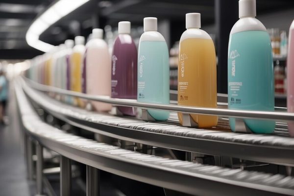 خط تولید شامپو بدن در کارخانه مدرن