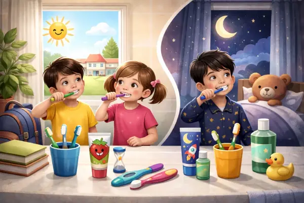 بهترین زمان مسواک زدن برای کودکان